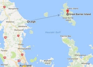Great Barrier Island --- map showing Auckland